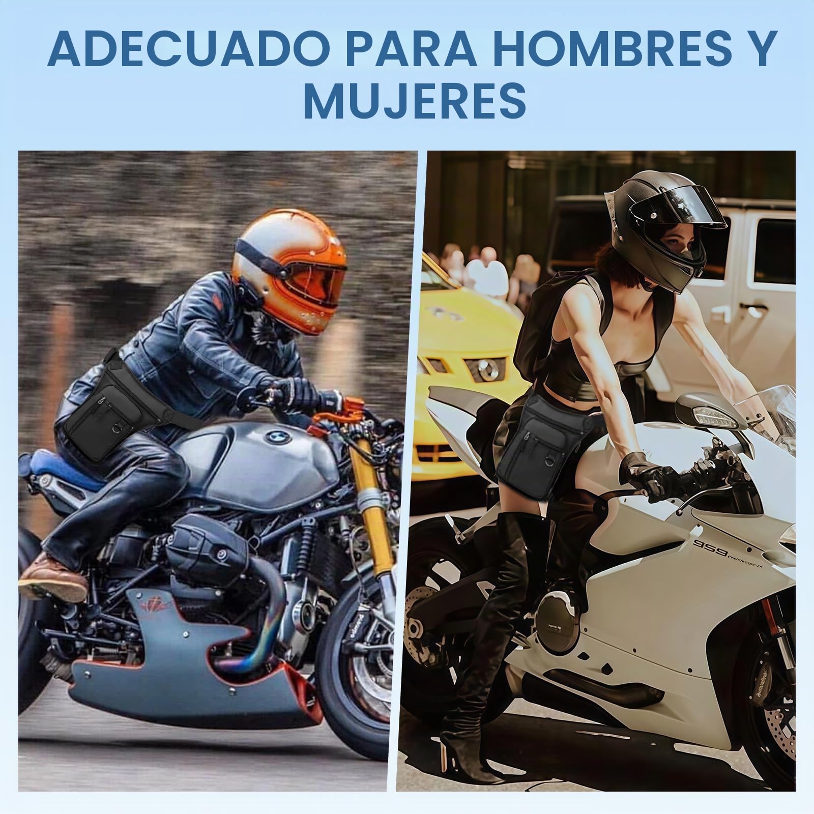 Flintronic Bolsa Pierna Moto, Impermeable Tactico Riñoneras Pierna, Riñonera Deportiva Multifunción, Duradero Riñonera Running Cintura con Correas Ajustables, para Ciclismo Pesca Camping Deporte