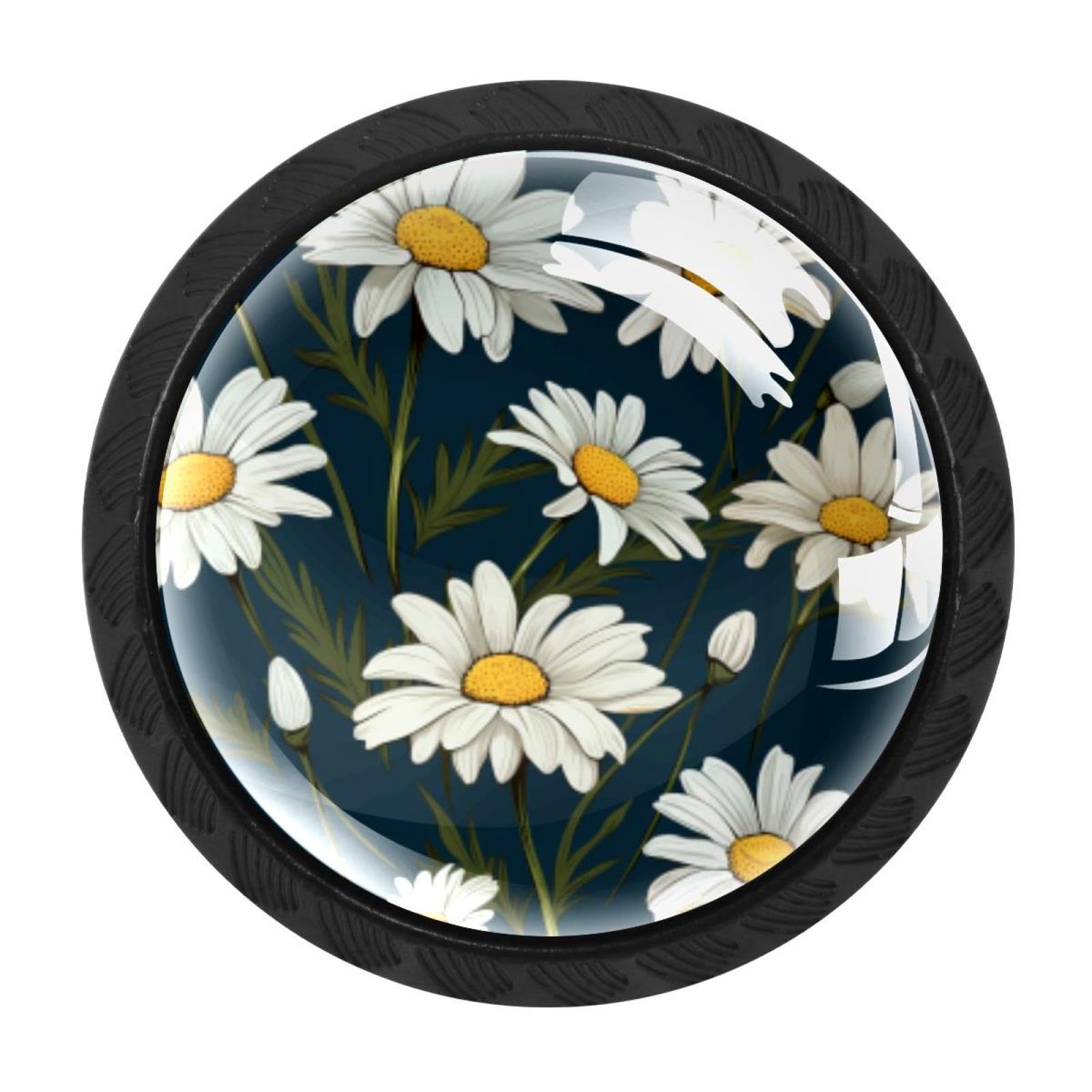 CHENZZZZ 4 Pieces Kitchen Cabinet Drawer Dresser Door Knobs Pulls Handles, Daisy