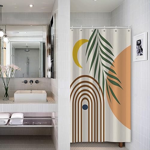 Vista 48 de AWERT Cortina de ducha de mármol azul, impermeable para decoración de baño, impresa lavable con ganchos, 72 x 72 pulgadas