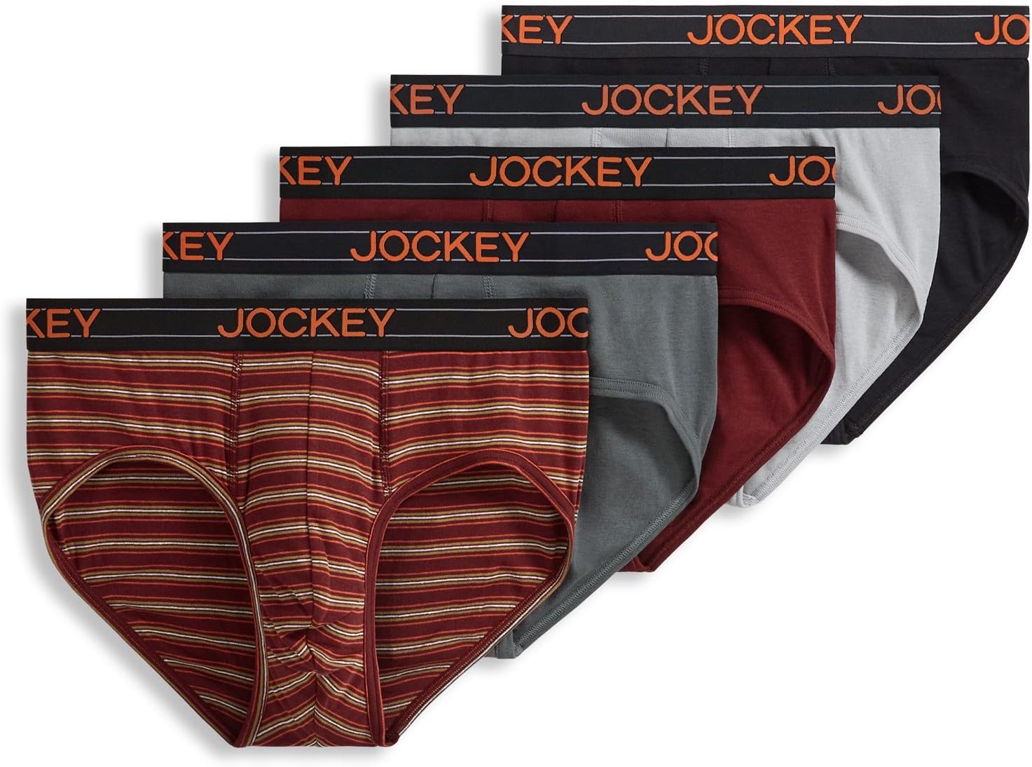 Jockey Men's Underwear Lightweight Cotton Blend Brief - 5 Pack