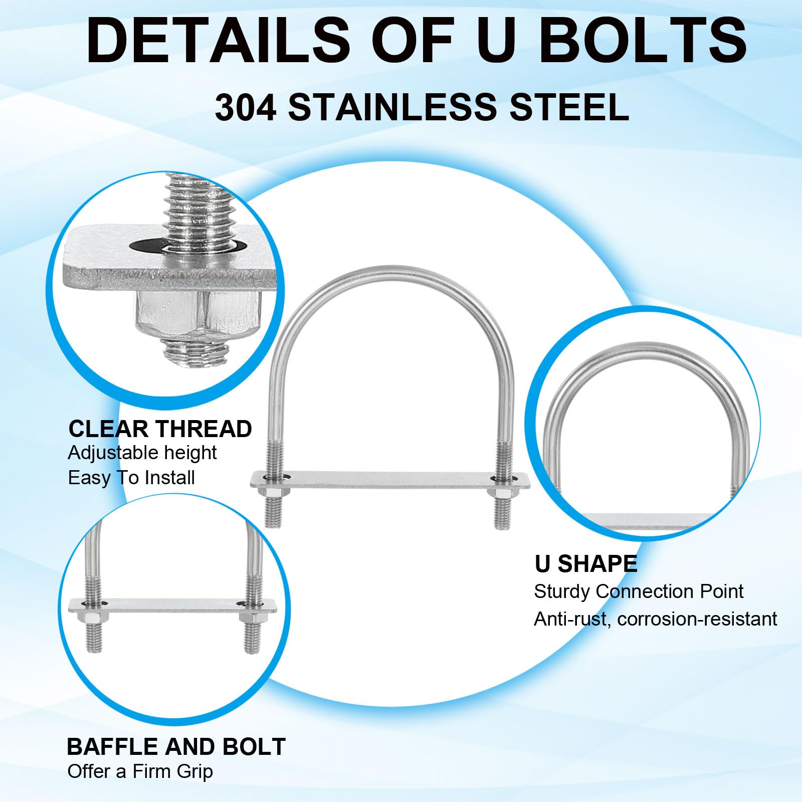 PATIKIL Round U-Bolts - Image 3