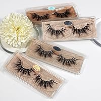 Vista 5 de FARRED - Venta al por mayor de pestañas postizas de visón sintético 30 pares, 3D A02 de longitud media, veganas, con volumen esponjoso, tiras