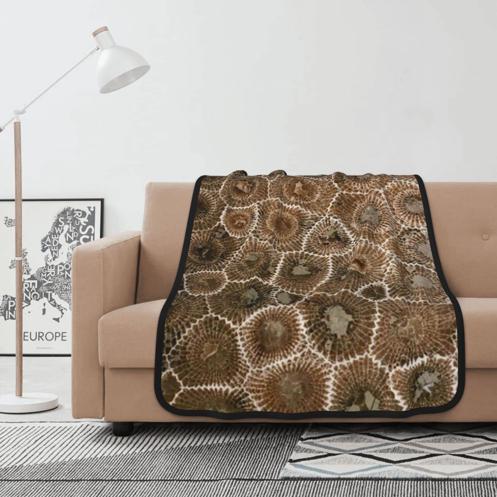 Couverture double face en flanelle douce jeté de canapé et lit 101x127