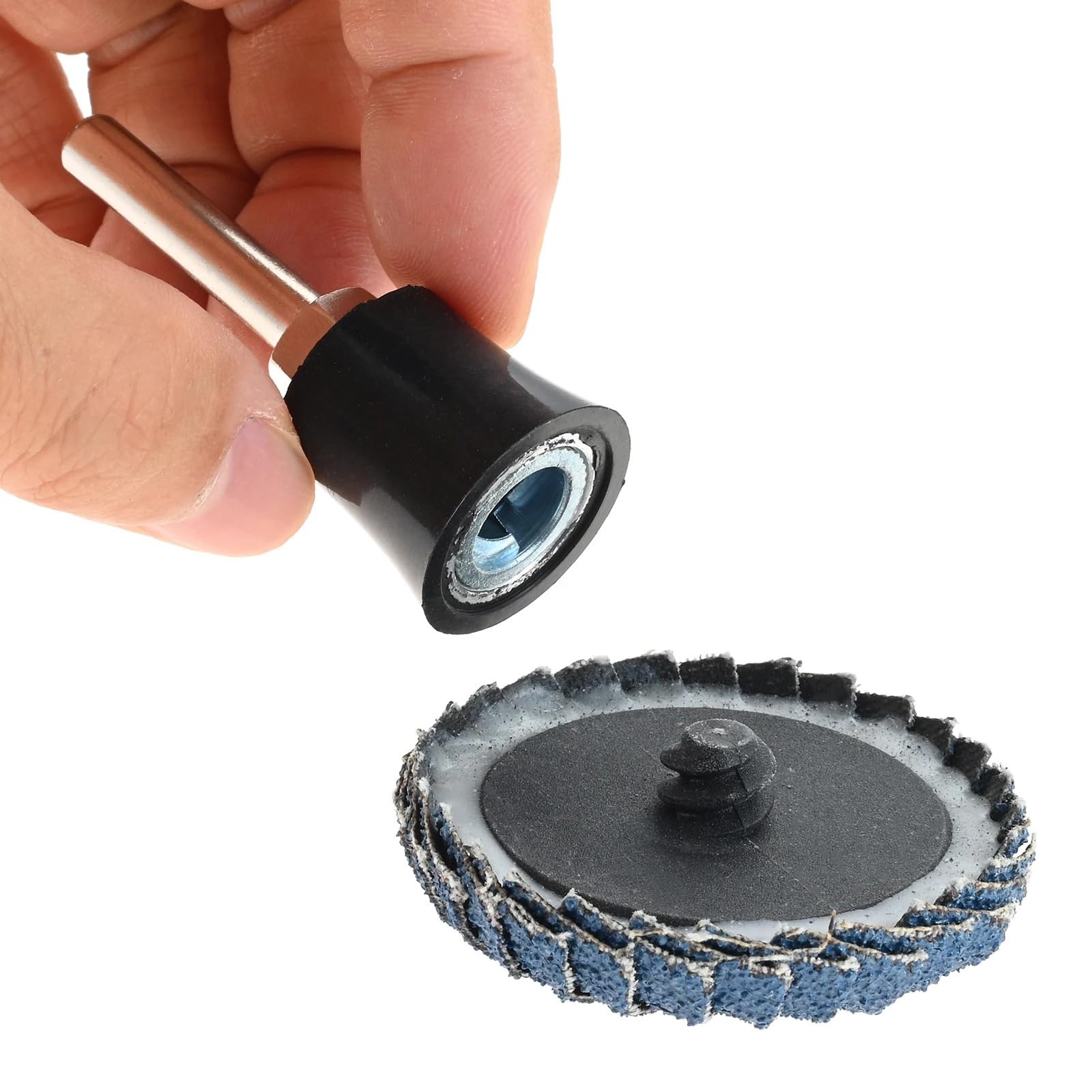 Disco de aleta curvada 2 ", grano #40-120, discos lijado cambio bloqueo rollo, soporte 1/4" para amoladora, eliminación óxido madera y Metal, 12 Uds(Grit 40)