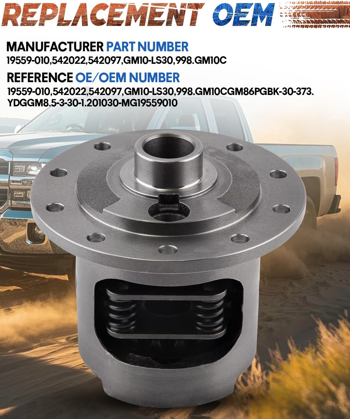 19559-010 Limited-Slip Differential Locker for 8.5" 8.6" Posi Unit 30 Spline Axle 10 Bolts, 2.73-And-Up Ratio For Chevrolet Avalanche Silverado