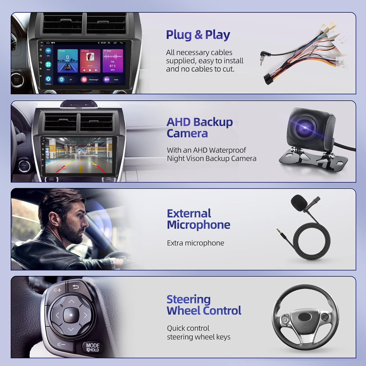[2+64G] for Toyota Camry Radio 2012 2013 2014 with Carplay and Android Auto, Android 10.1 inch Touch Screen Camry Car Stereo, HiFi Audio/Bluetooth/WiFi Hotspot/SWC/GPS