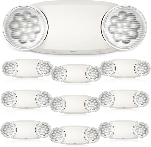 Vista 10 de FREELICHT Paquete de 4 luces de emergencia para negocios, con batería de respaldo, cable duro, certificado UL 924, CA 120/277V, iluminación