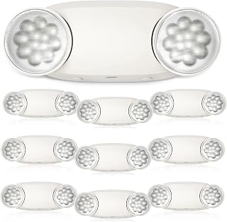 FREELICHT 10 Pack Emergency Lights for Business, Round Heads, 90min Battery