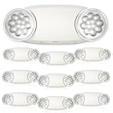 FREELICHT 10 Pack Emergency Lights for Business, Hard Wired, LED Emergency Lights with Battery Backup, 2 Heads Adjustable Commercial Exit Lighting Fixtures, UL 924 Certified