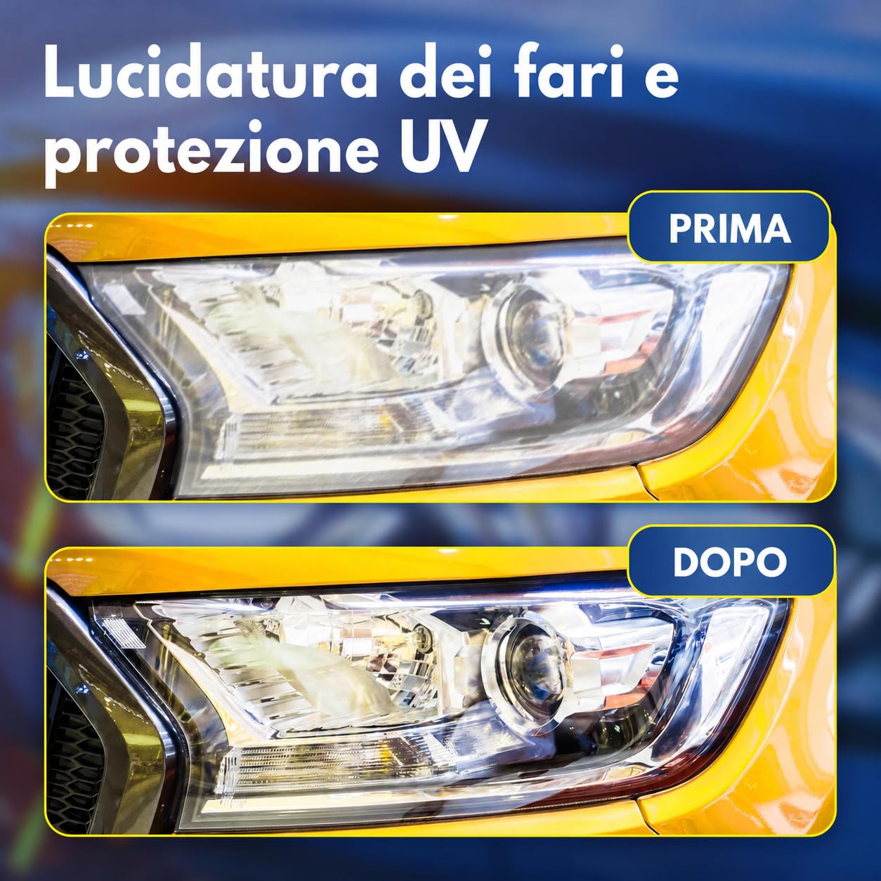 ATG® Kit Rinnova Fari Auto – Kit Lucidatura Fari Auto Opachi e Ingialliti – Ripristino, Pulizia e Rigenerazione Fari in Plastica – Lucida Fari Auto, Migliora Visibilità e Aspetto