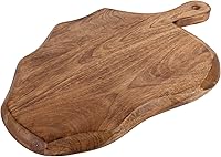 GoCraft Mango Wood Leaf Shaped Cutting Board with Handle - 17x10.5 Inch Chopping Prep Serving Charcuterie Platter