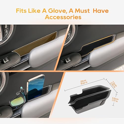 Miniatura 5 de LFOTPP Mini Cooper F56 2023 2024 Bandeja de puerta 2 piezas para Mini Cooper F56 S 2015-2023 2024 Organizador interior de puerta lateral Paletas de