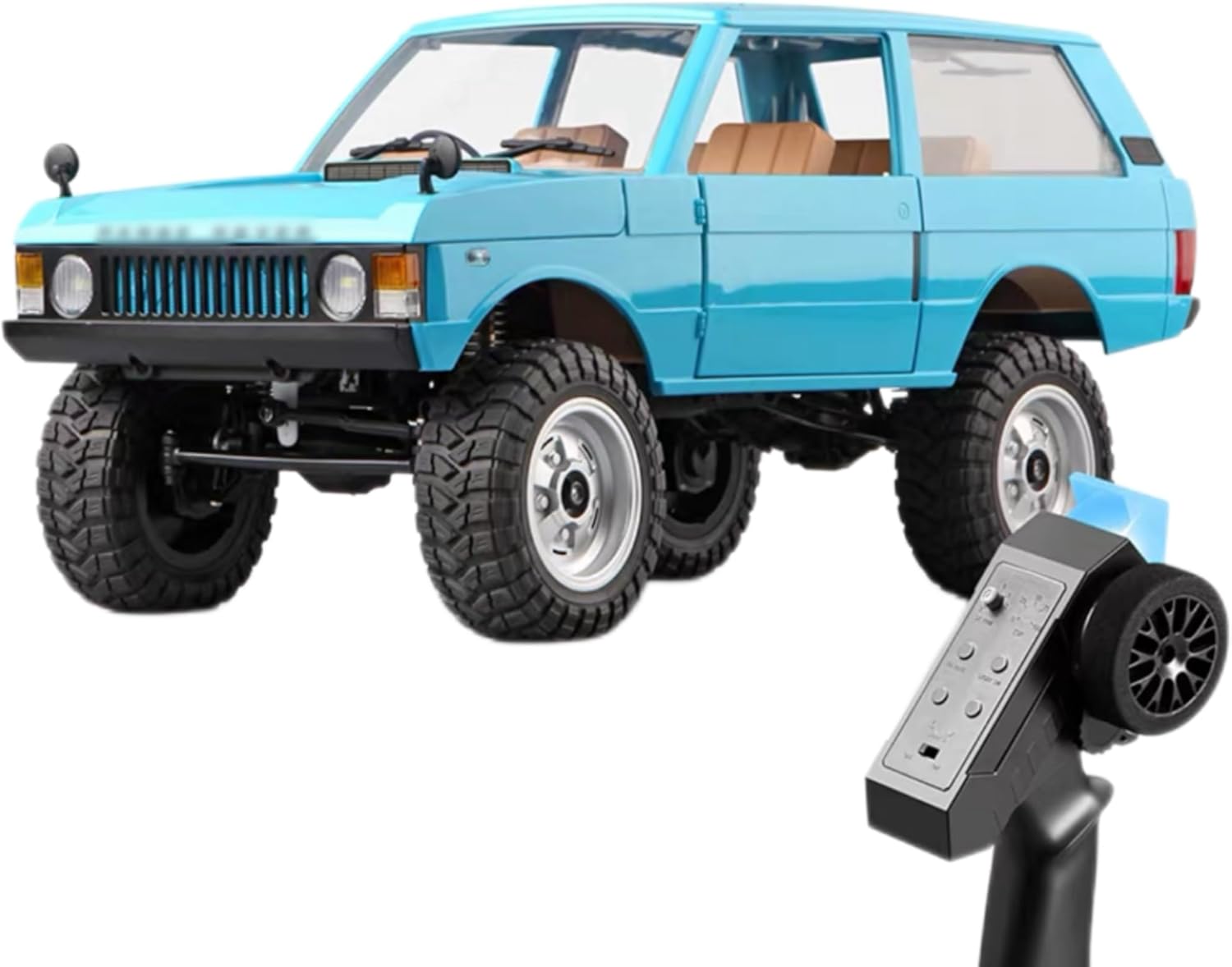 MN168 Blue 1/12 Scale RC Remote Control Crawler 4WD with Led Light New in Stock(3 Batteries(120 Minutes))