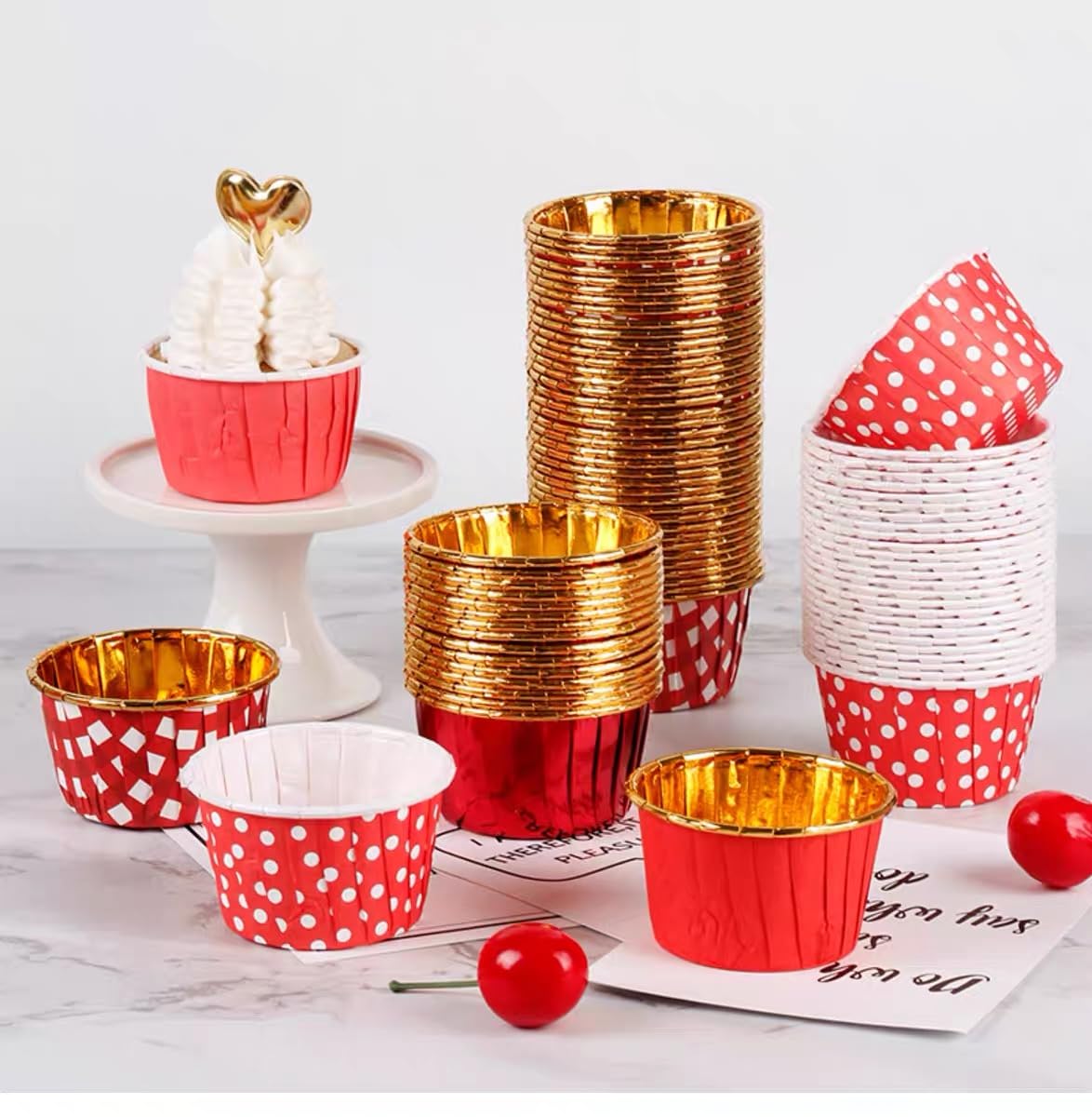 100 Tazze Forno In Carta Per Cupcake E Muffin - Pirottini Oleati Bianchi Per Dolci E Feste - Foto 4