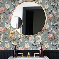 Vista 29 de Boho Wave Leaf Geometric Wallpaper, Cream PVC, Peel and Stick, Removable, Renter Friendly, Vintage, Modern, Easy DIY, 1 Roll = 17.71x118.1in