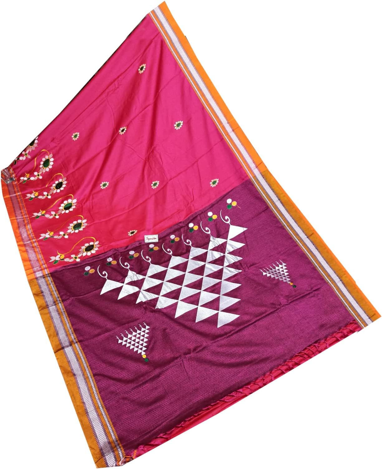 Cotton Khan Embroidery Work Saree