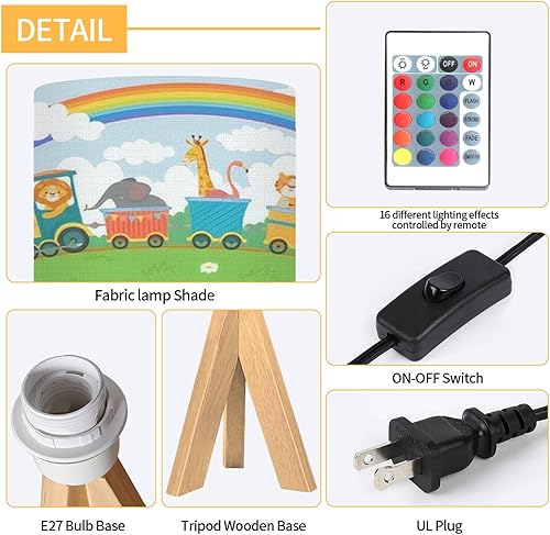 Miniatura 5 de Lámpara de mesa con trípode, animales, viajes, zoológico, trenes, viajes, divertidos, viajes, moderna, lámpara de escritorio regulable, base de