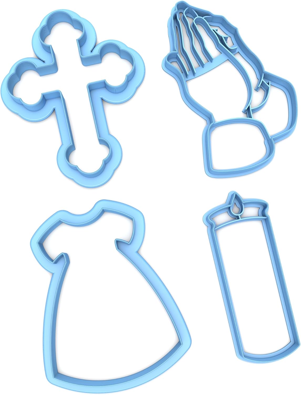 Inc Set of 4 Baptism/Religious Cookie Cutter - Dishwasher Safe (4")