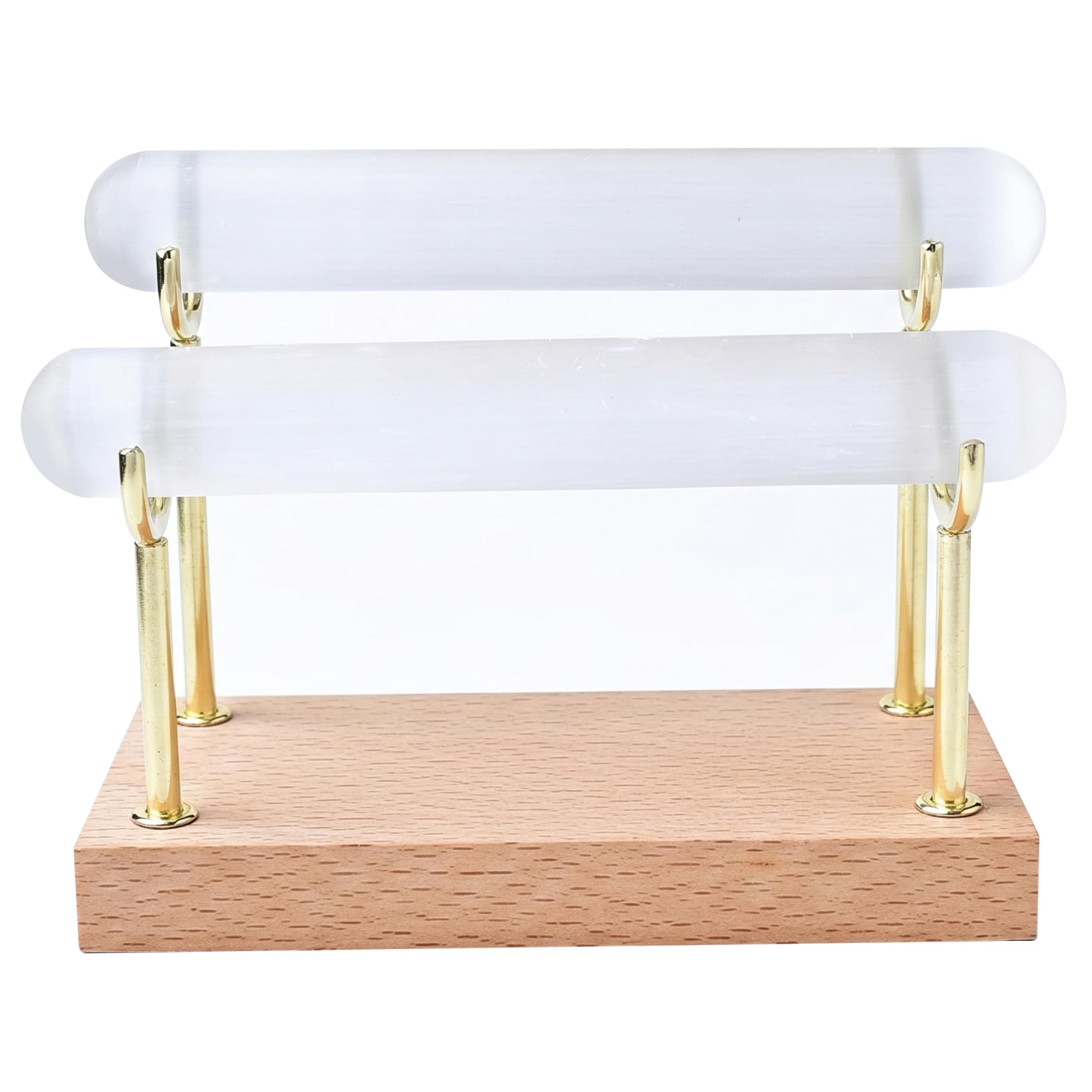 Sjfbebsy Selenite Bracelet Holder 2 Tier Crystal Display Stand Bracelet Display Stand