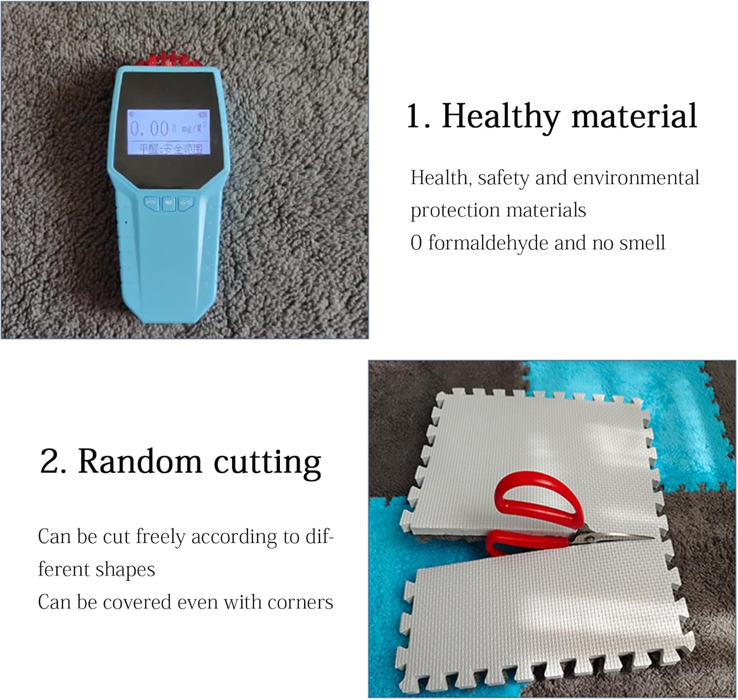 Plush Interlocking Foam Puzzle Mats, 12x12x0.4 Inch Soft Play Carpet Squares, 36pcs Rose Red Floor Tiles for Home & School, Cozy Fluffy Rugs for Kids