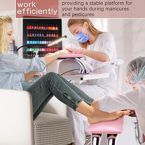 Miniatura 3 de Reposabrazos para uñas  Reposabrazos de piel de microfibra para uñas con tecnología de brazo para uñas reposamanos para manicura, reposamanos para