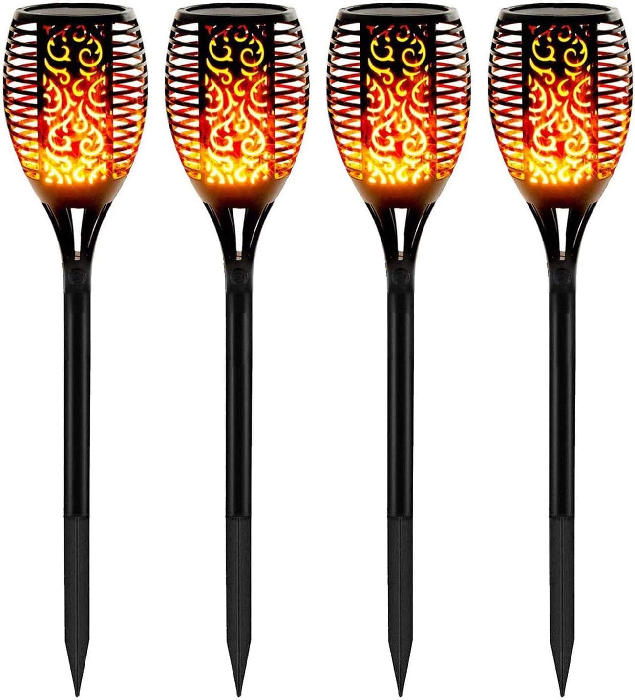 WBM SMART LED Outdoor Solar Lights, Waterproof Flickering Flame Led Night Light, 96 LED Torches, 43 Inches Long, Solar Lights Outdoor Decorative - 4 Pcs