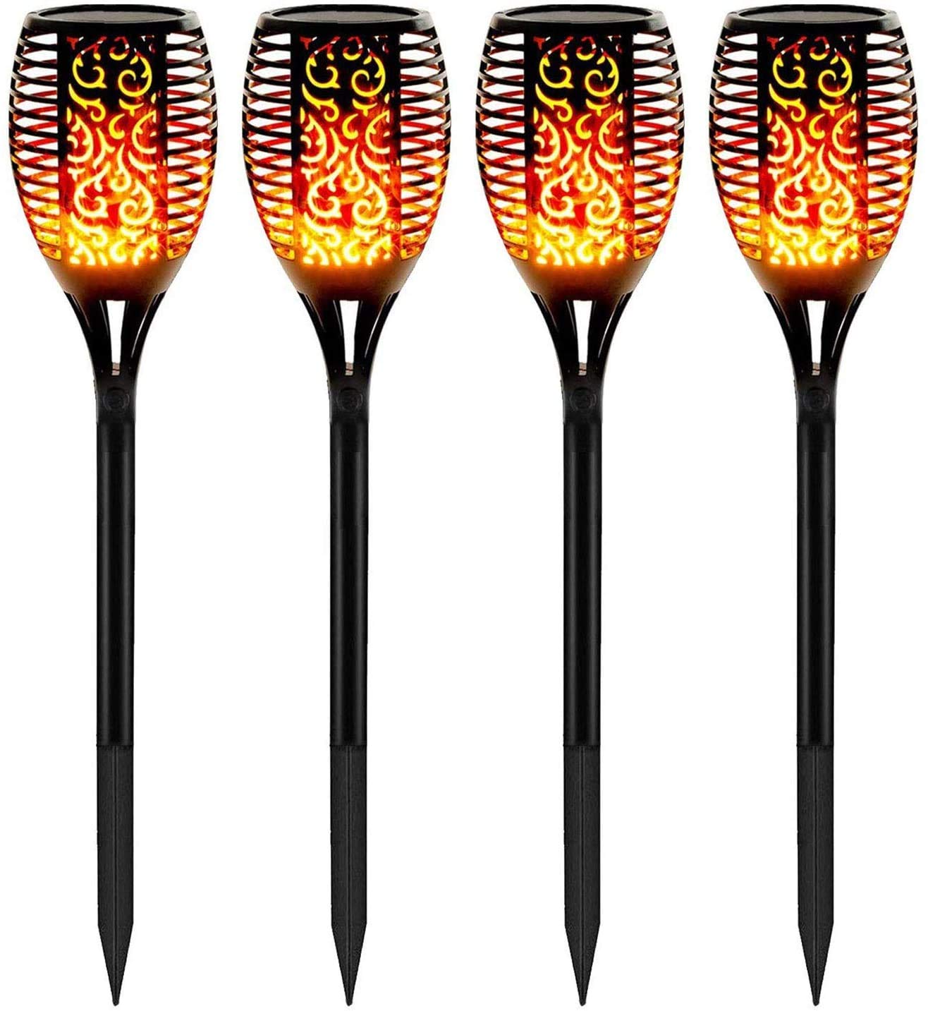 WBM Smart Solar Light Torch, Waterproof, Flickering Flame Solar Lights Outdoor, Party Light, 2 Count(Pack of 2), Orange