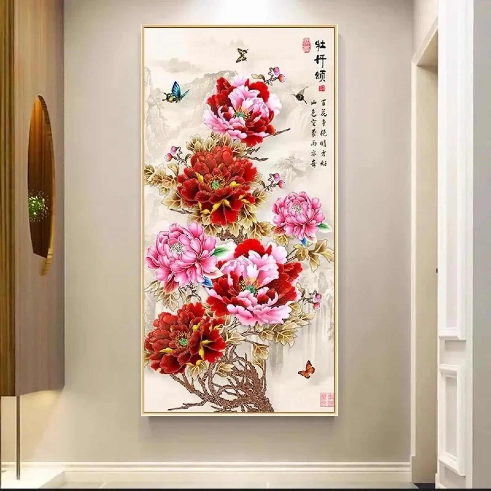 Fleur de pivoine en impression sur toile encadrée premium