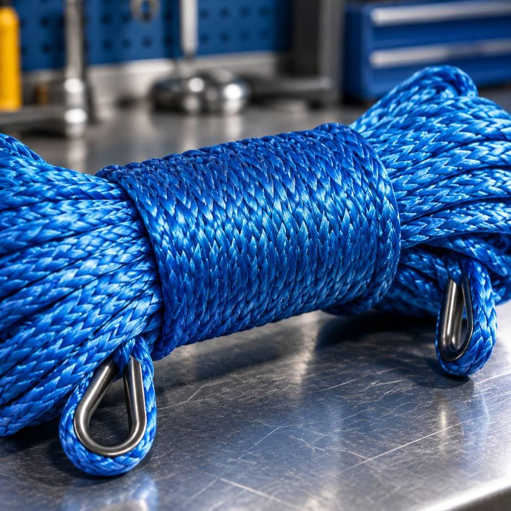 Cavo per verricello Sintetico 6mm 15m, Corda Blu per Fuoristrada
