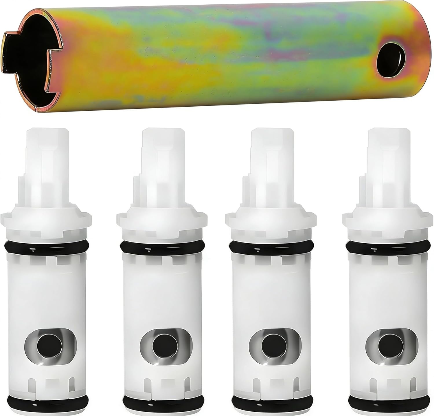 1224 1224B Faucet Cartridge Replacement compatible with Moen Two Handle Faucets, Hot and Cold Repair Kit, For Most Double Handle Moen Faucets and Tub/Showers (1224 Cartridge*4)