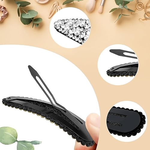 Miniatura 9 de Pinzas para el cabello, 2 pinzas para el cabello con diamantes de imitación de 2.4 pulgadas, pinzas para el cabello doradas, accesorios para el