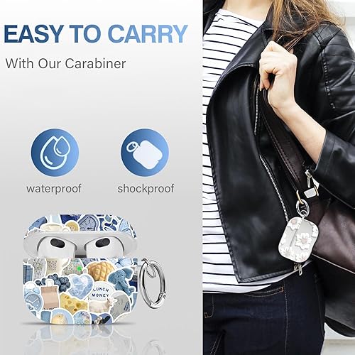 Vista 351 de Maxjoy for AirPods 2nd Generation Case, Unique Design Hard Protective Shockproof Airpods Case Cover with Keychain Compatible with Apple AirPods Sea