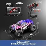 Pink Remote Control Car for Girls, Fast 1:18 4WD Off-Road RC Monster Truck, 40+ KM/H Pink RC Car with Dual Rechargeable Batteries, 2.4GHz All Terrain Outdoor, Toys Gifts for Girls Ages 8-14