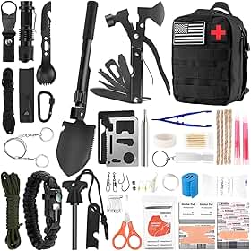 Kit de sobrevivência para camping, resgate ao ar livre, baú de tesouros, ferramentas de sobrevivência, kit de primeiros socorros