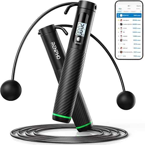 RENPHO Cordless Jump Rope, Weighted Jump Rope with Counter, Jump