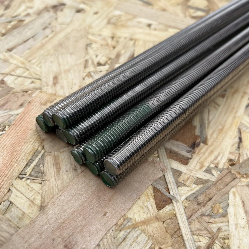 Barre filettate in acciaio inox A2, viti senza testa filettate DIN 976-1, elementi di fissaggio (M10, 1000 mm)