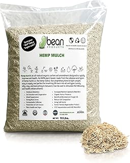 Garden Bed Organic Soil Conditioner - Hemp HURD Garden Mulch - Eco Friendly Potting Soil Aid - Moisture Retaining - Weed Suppressor - Perfect for Flowers & Vegetables - Grown in The US - 10 lbs.