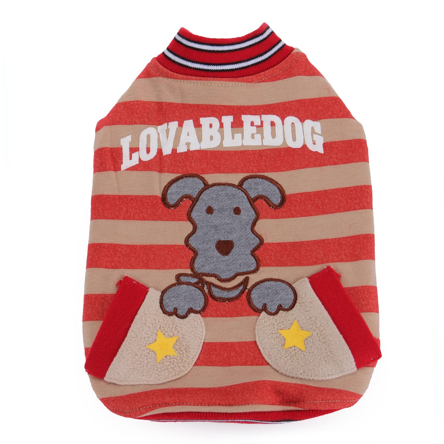 KUTKUT Small Dog Puppy Cute Cotton Fleece Warm Sweater Shirt | Pocket Stripes Pattern Warm Pullover for Shihtzu, Poodle, Pug, Frenchie etc. (2XL: Back Length: 40 cm, Chest: 56 cm) (B0BBRND6JD) Amazon Price History, Amazon Price Tracker