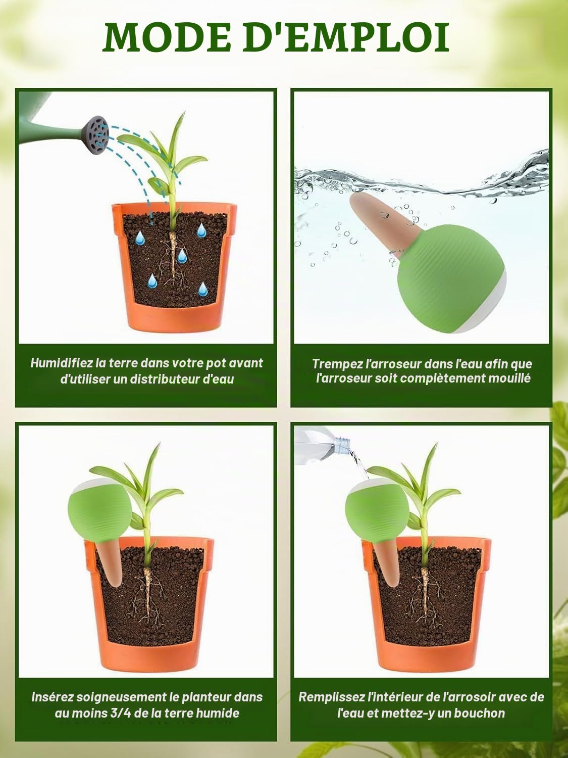 Kalolary 8 Pcs Irrigation Goutte à Goutte Kit 4 Couleurs | Grands Globes d'arrosage pour Plantes, Pointes d'arrosage Systèmes D'irrigation Automatique pour Plantes Jardin, Extérieur