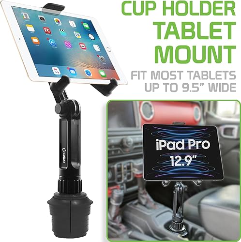 Miniatura 9 de Soporte universal para portavasos de automóvil, soporte ajustable de cuello de cisne para iPad, galaxia, Kindle, teléfonos inteligentes y más, base