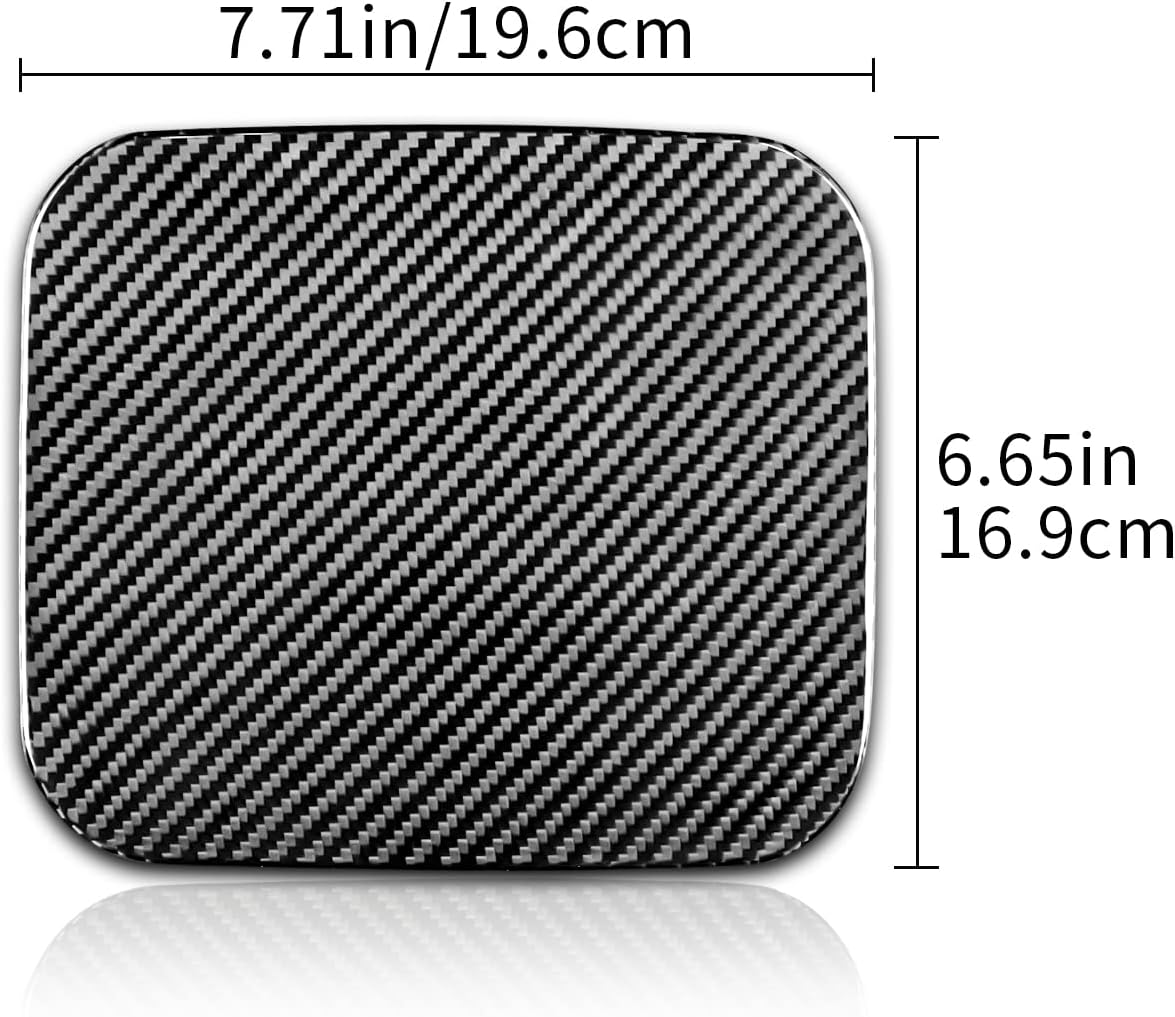 AIRSPEED Car Fuel Tank Cap Cover Gas Filler Door Cap Panel Sticker Real Carbon Fiber Car Styling Exterior Decoration for Infiniti Q50 2013-2022 Accessories (Black)