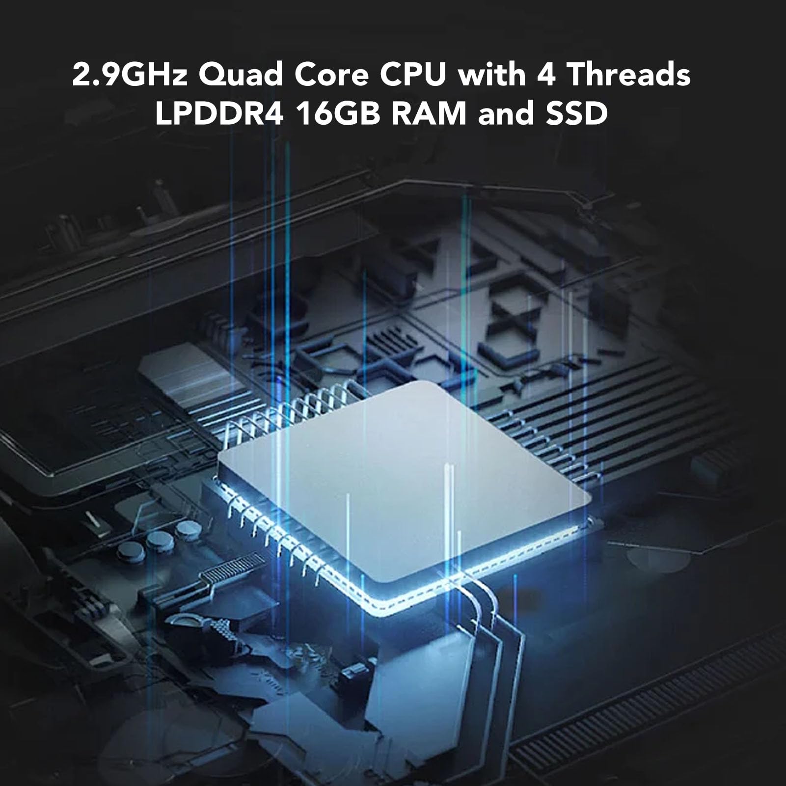 Asixxsix Laptop Aziendale da 17,3 Pollici, LPDDR4, 16 GB di RAM, Processore Quad-core da 2,9 GHz, Wi-Fi 5G, W11, Computer Tradizionale con Batteria da 7000 MAh, Webcam (16+256G Spina europea)