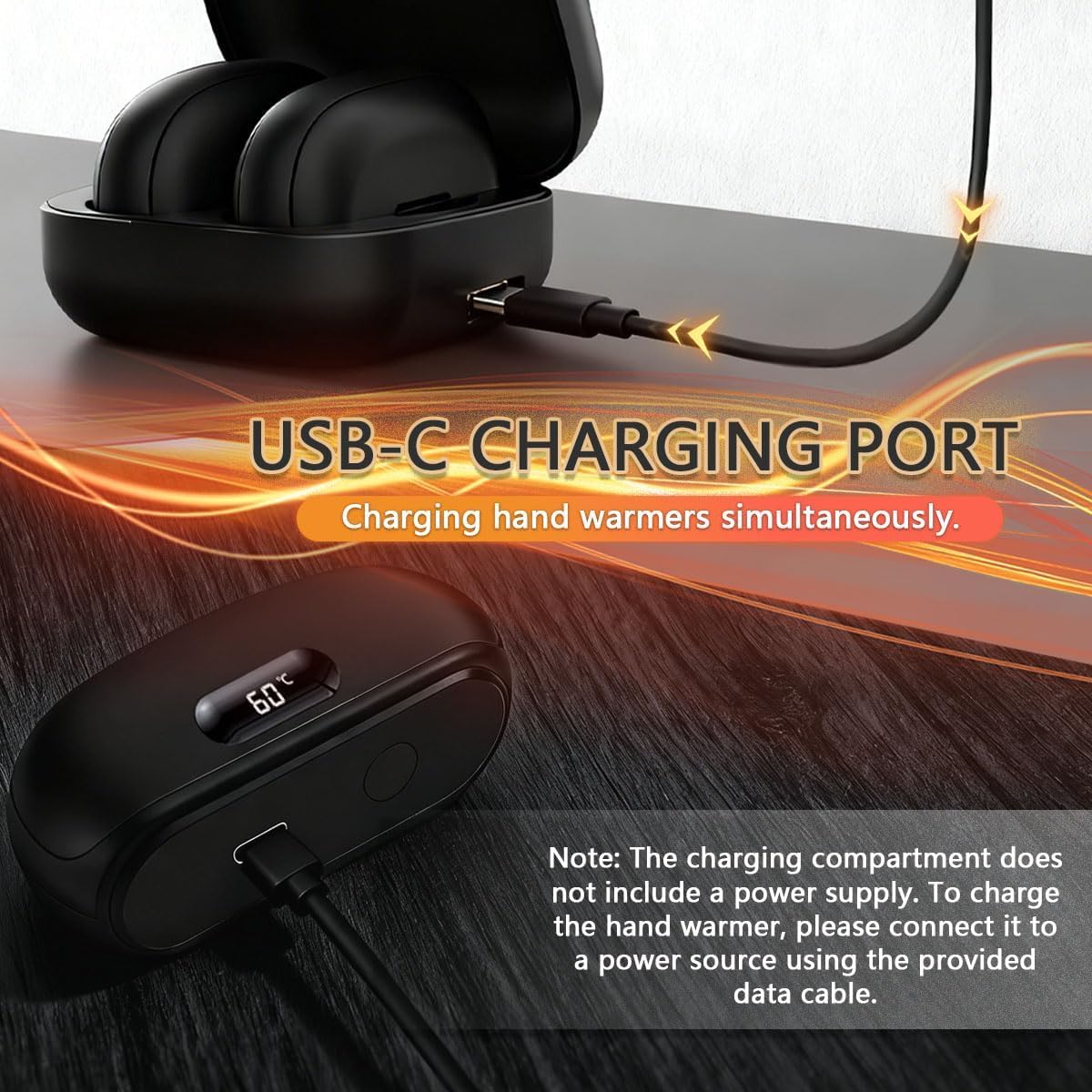 ポータブル磁気ハンドウォーマー 充電式 2パック 充電ドック付き 急速加熱ポケットヒーター 女性 男性用 旅行の必需品 キャンプアク