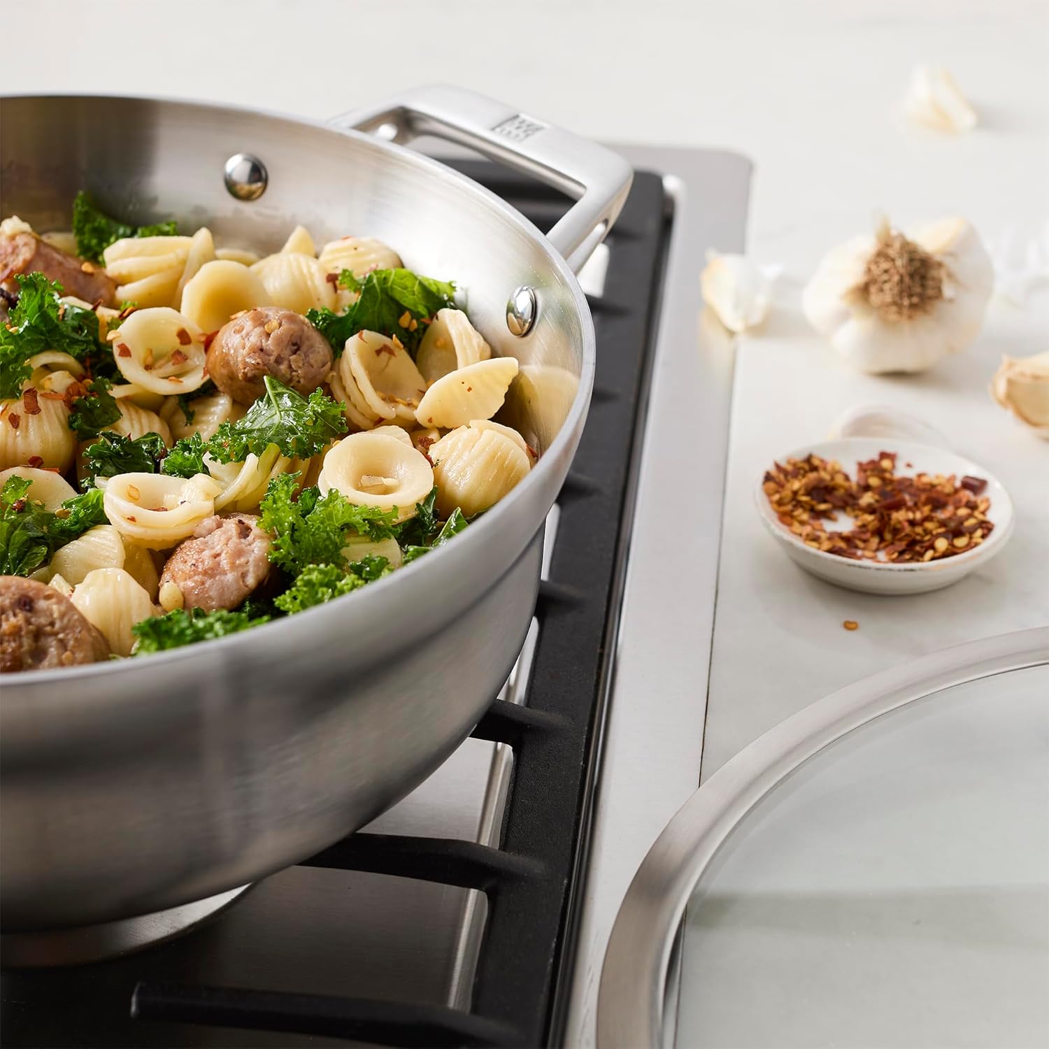 ZWILLING Motion Stainless Steel 4-qt Stainless Steel Chef's Pan with Lid