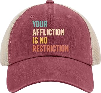 Your Affliction is No Restriction Distressed Baseball Hats for Men Graphic Washed Denim Adjustable Cap Hats