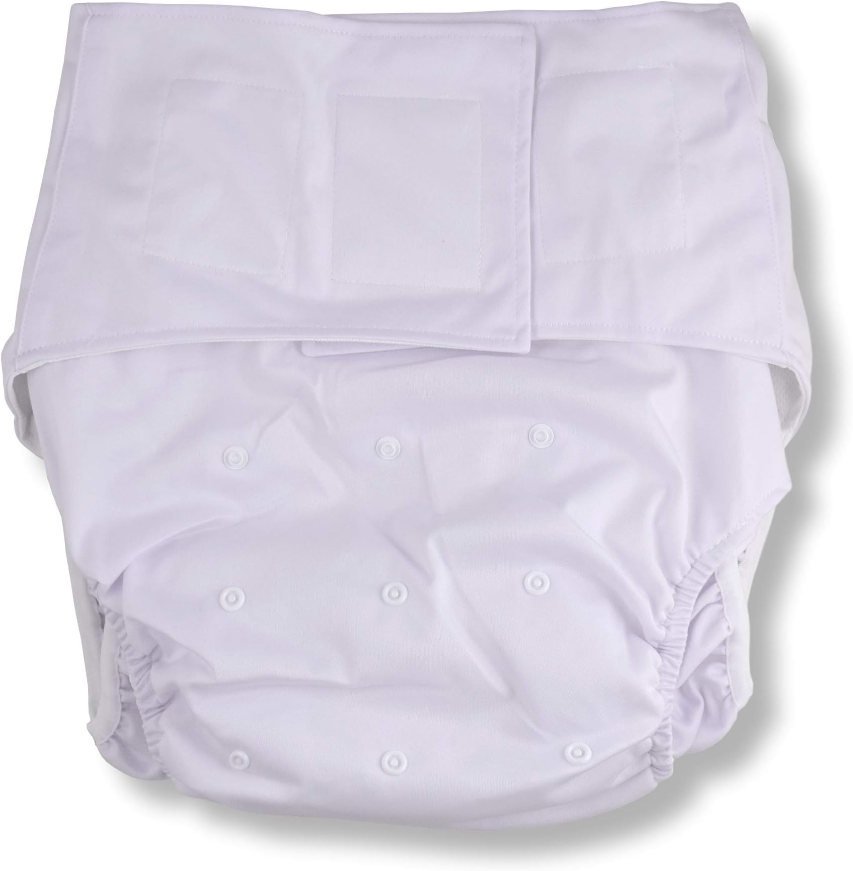 InControl Adult One-Size Pocket Diaper - White, Waterproof, Adjustable Waist and Rise, Bamboo Inner, 4-Ply Microfiber Insert