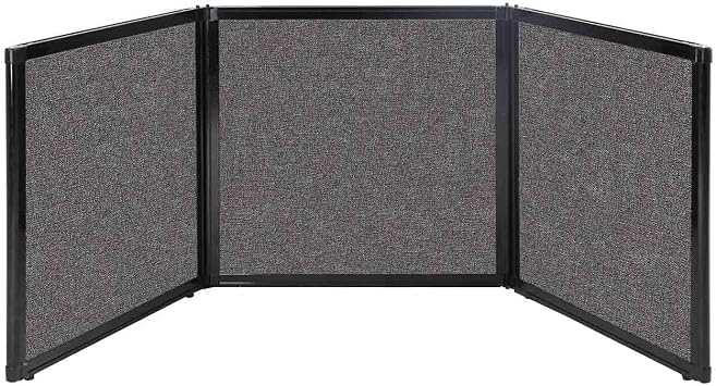 Versare Folding Tabletop Display | 3-Panel Partition | Lightweight Portable Workspace Divider | Charcoal Gray 78" x 24"