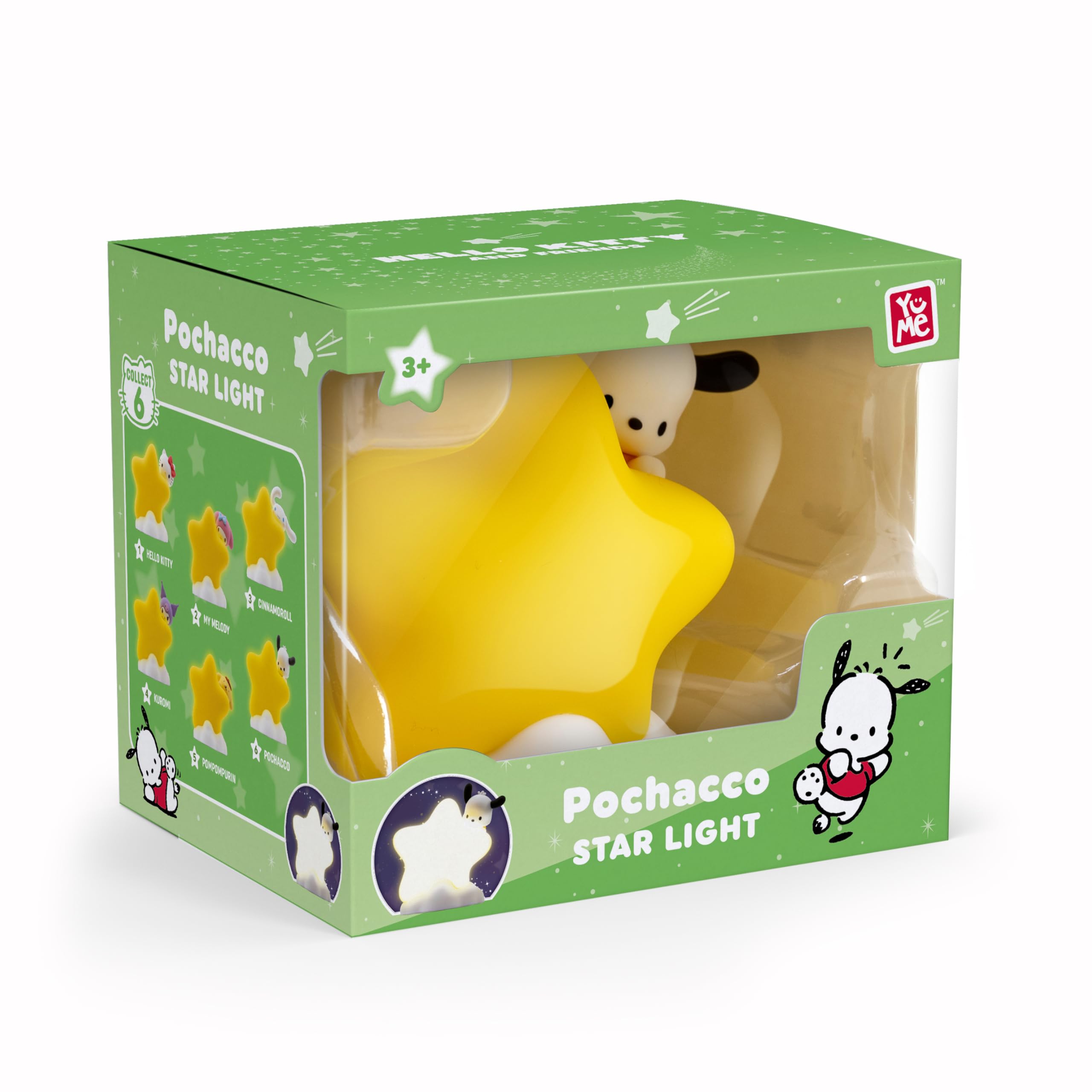 YuMe BANDAI Hello Kitty & Friends Star Light - Pochacco Touch Night Lamp for Kids Age 3+, Pochacoo, 9 cm - Image 4