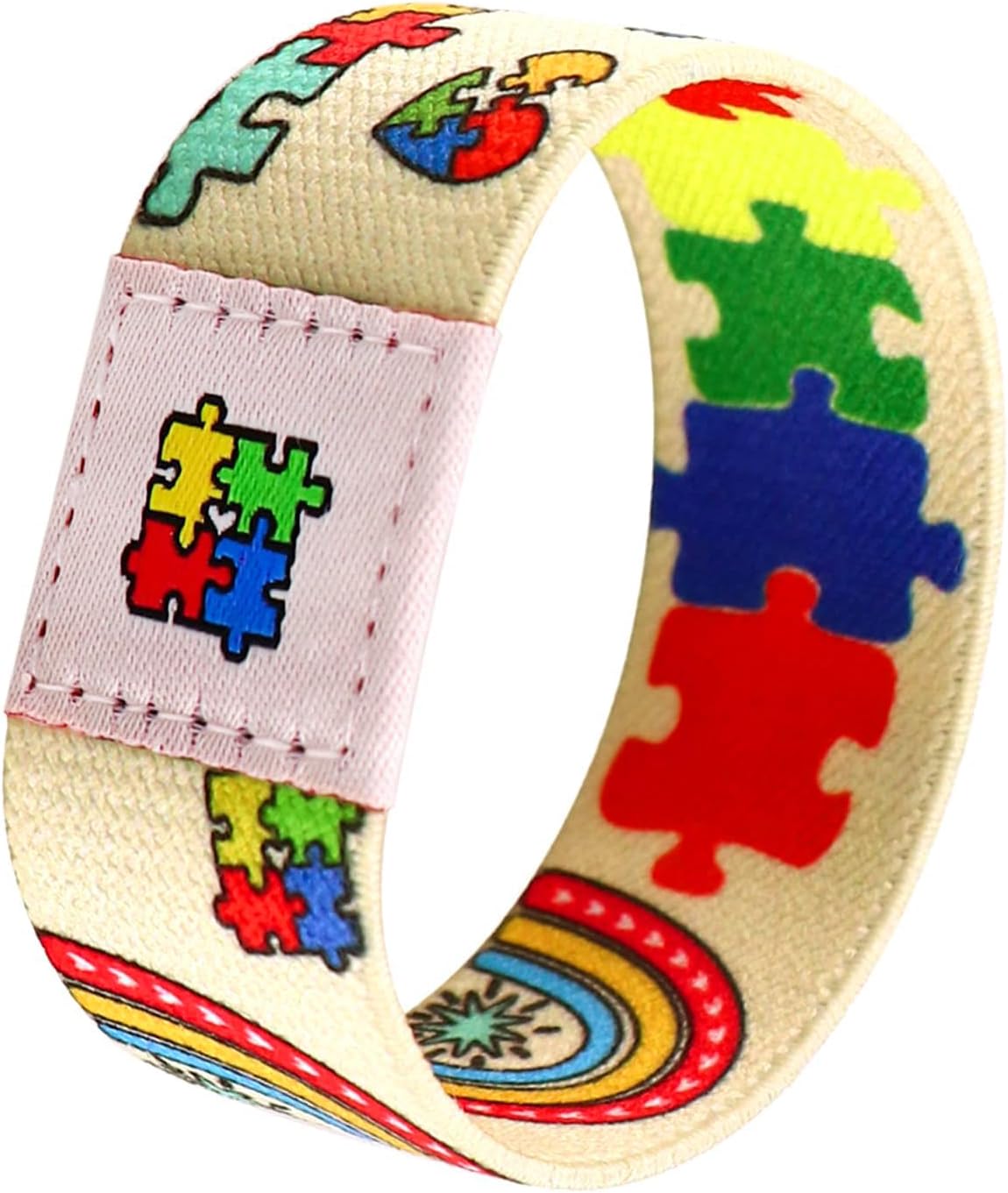 Nanafast Autism Awareness Bracelet - Colorful Elastic Wristband for Women & Men