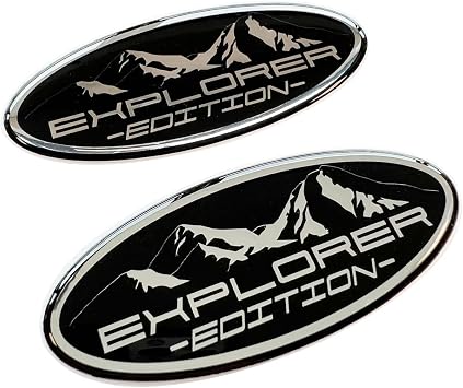Concept Graphics 2x Explorer Edition Travel Adventure Car Caravan Transporter Motorhome 3D Chrome Domed Gel Stickers
